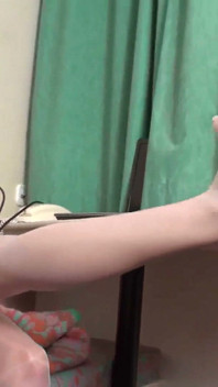 Sexy teen makes guy lick her nylon legs