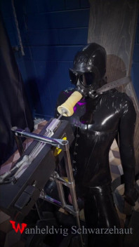 Rikki Gas Mask Session: Latex Suit, Sex Machine, Drooling & Full Restraint