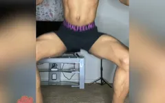Naked Work Out in the Living Room
