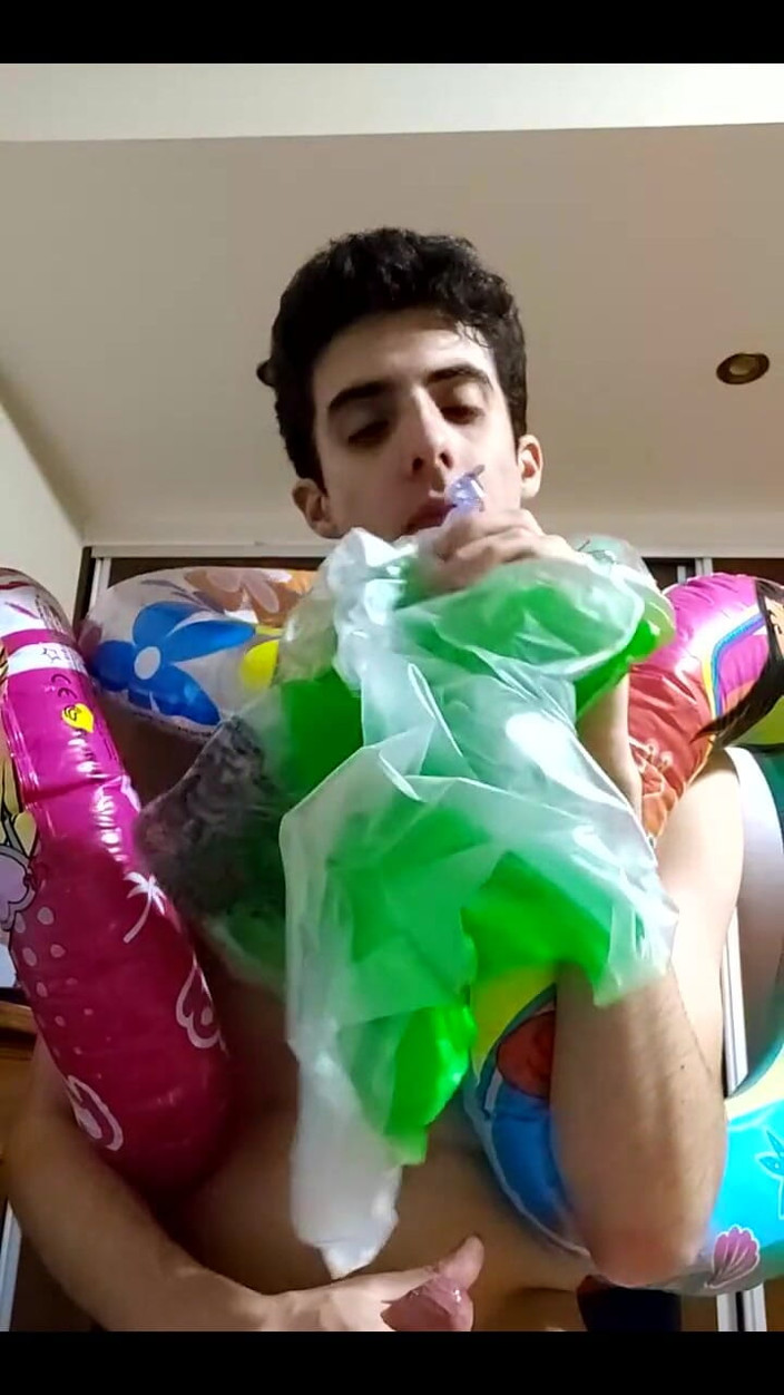 Floatie Boy: Vertical Vid - Blowing up as Much Inflatable Swimrings as I...