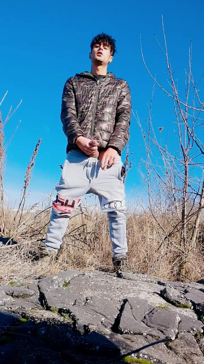 Idmir Sugary: Slow Motion Jerk off Outdoor While Smoking Cigarette