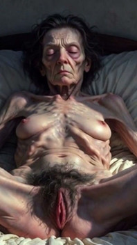 Abuelita de 85 atada - gran coño peludo abierto pidiendo semen dentro
