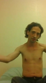 Topless Transgirl Trying to Rotate Arms 360