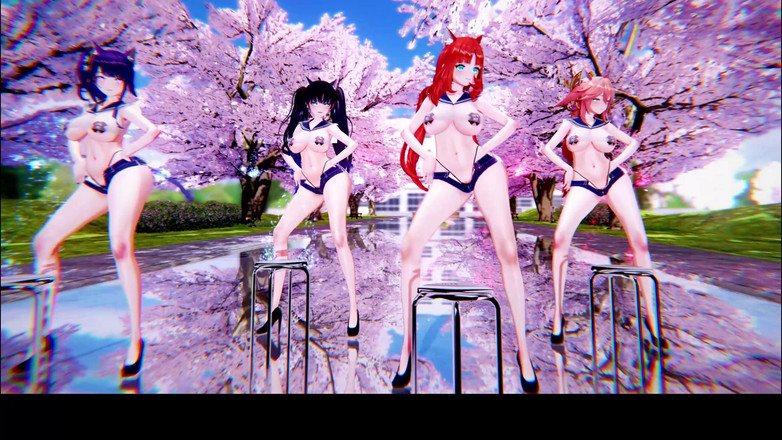 MikuMotion: L'uniforme del sesso a quattro uomini di Rollin; la calza...