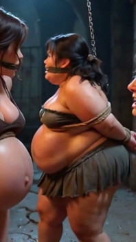 Trio fraco: grávida, SSBBW e avó amarradas em célula de escravidão