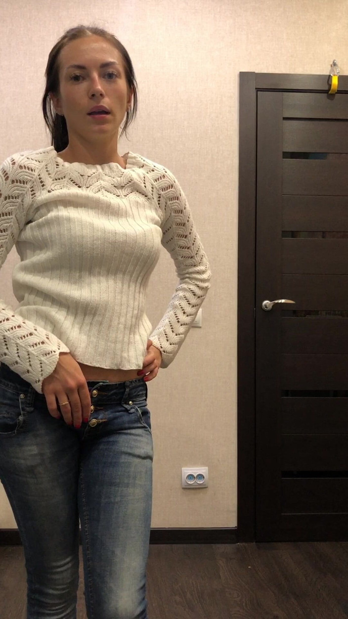 Princess Monica: Stretch Test Belly Showing in 3 Sweaters