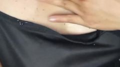 Atiqah Plays with Her Breasts While Wearing Lotion