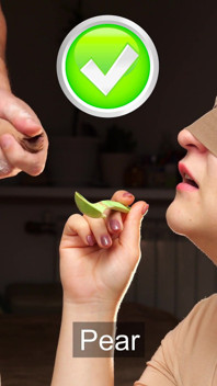 Cuchara de semen para los labios queridos.