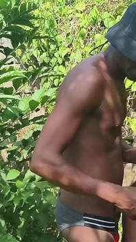 Ebony Teenager Struggles with Two Massiv Dicks in the Forest of Lagos