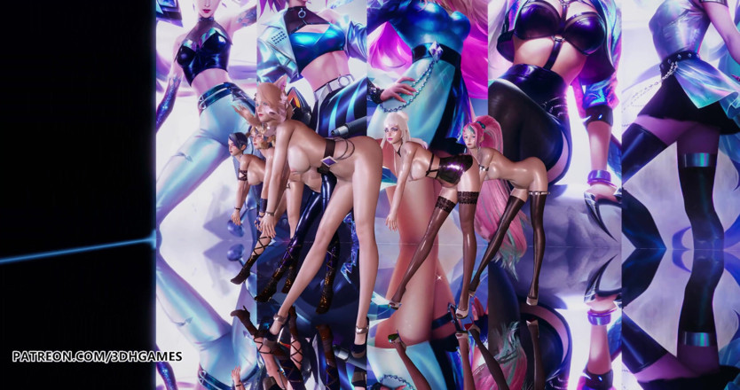 3D-Hentai Games: Everglow - Dun baila desnuda a ahri, akali, evelynn, kaisa, seraphine...