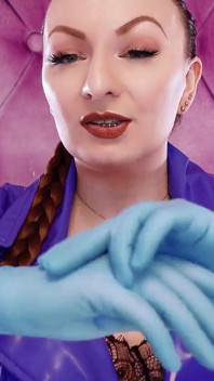 Asmr Video- Hot Sounding - Blue Nitrile Gloves Fetish Close up Video