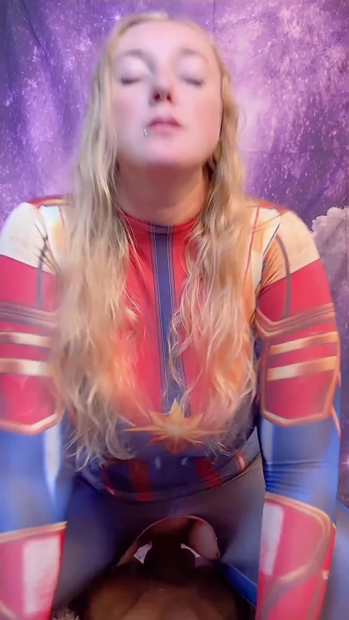 Kisicaxx: Captain Marvel Rides an Ebony Dildo