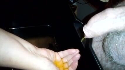 Sex hub couple: Jen is washing her hand in John's piss