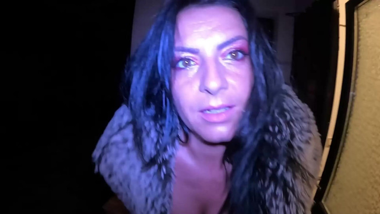 MilfyCalla: Midnight Blowjob in Stockings &amp; Shearling Coat - Public Tease 295