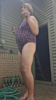 My New Purple Leopard Bathing Suit!