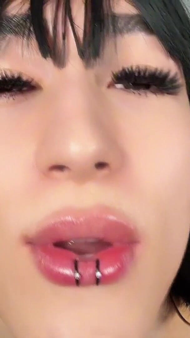 Lips in Saliva, Filthy, Verbal Sissy Spitting, Self Facial (Viper Fierce)