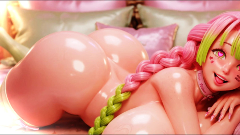 Stories&Anime: 18+ Mitsuri Kanroji , Susu Tetek Besar Bocor Katil, Mengusik Hentai 3D