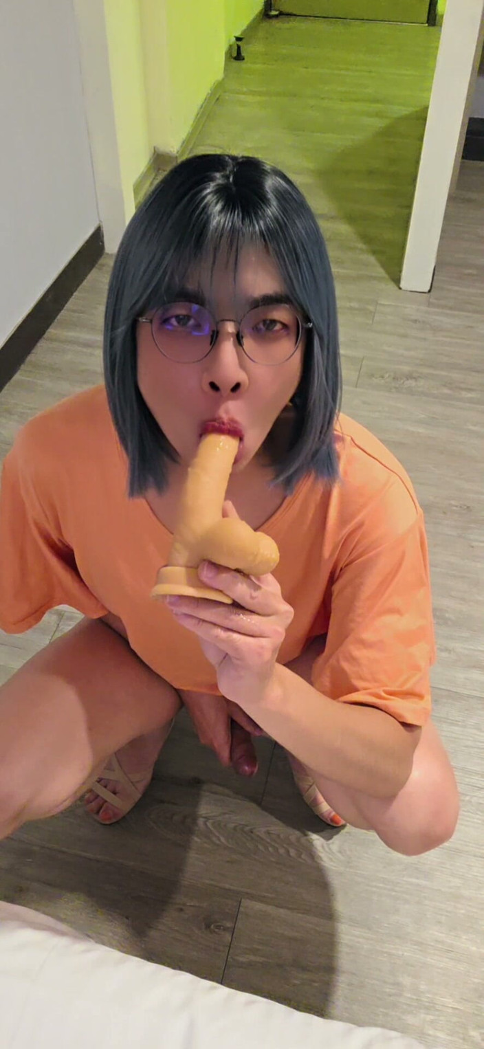Taiwancdgirl: Travesti ting xuan dildo ile oral seks