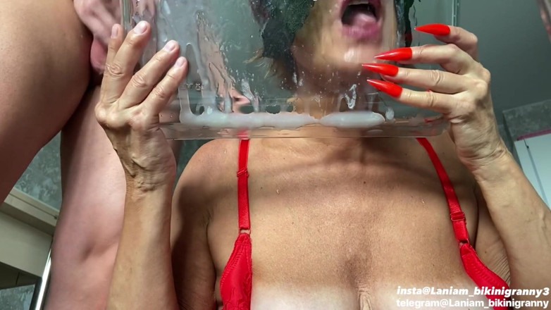 Ladyloveyoung60: Asmr 3 wytryski z rzędu dla starszej pani obciąganie fetysz.