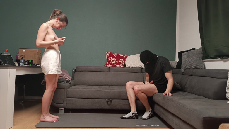GermanBallsBusted: Girl Ignores Me and Ballbust Me with Bare Feet
