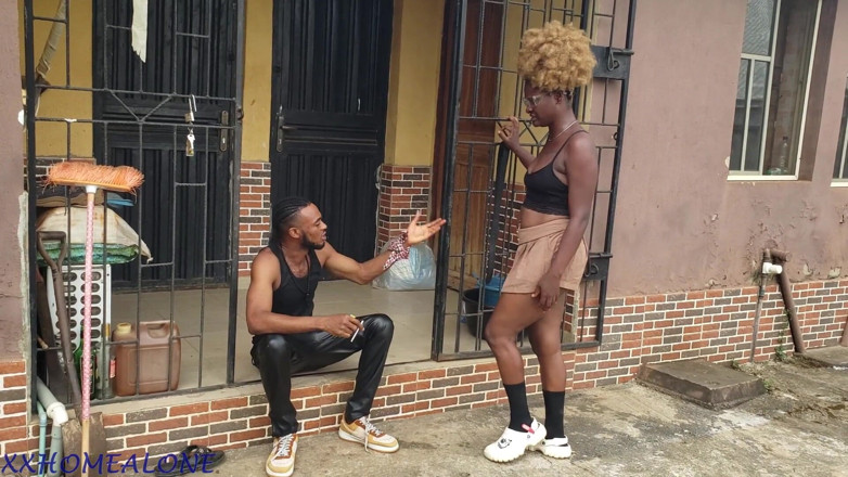 Home Alone: Ebony College Babe Jazmine Came Looking for Her Boyfriend and...