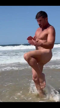 Work the Quads and Abs with Front Kicks Nude Workout #