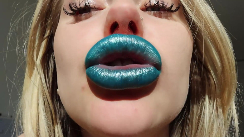 Goddess Misha Goldy: Magic of My blue shiny lips! ASMR JOI!