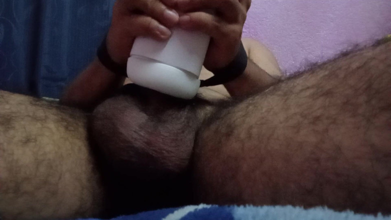 cry_santos: Tied up with a Sex Toy, Ejaculating 3 Times Nonstop.