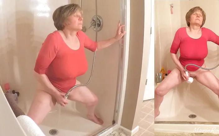 MarieRocks: 60+ GILFs masturbation workout in wet t-shirt