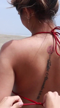 Yorgelis Shows Her Big Tits on the Beach