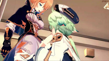 Hentai Smash: Фута Джин трахає Сукроуз на столі і кінчає їй на живіт - genshin impact futanari hentai.