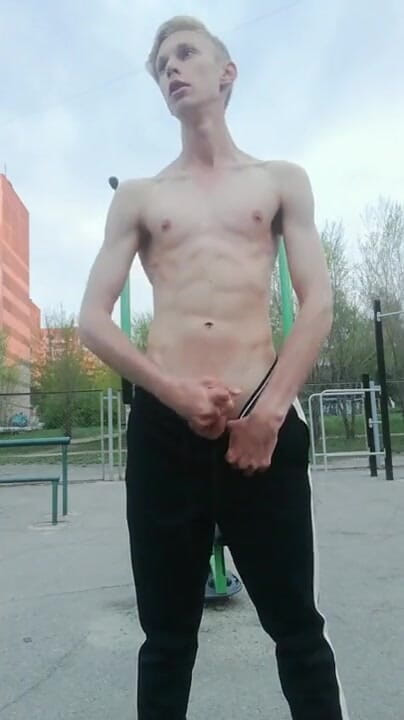 Dick Boys Studio: Hot jerk off on sports ground