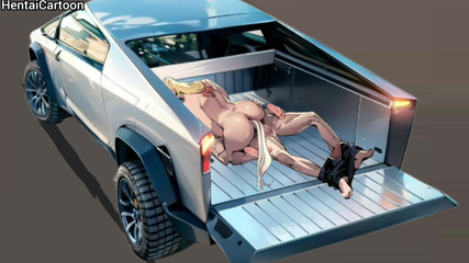 Hentai cartoon: Otoparkta tesla cybertruck'ta sekreterle ateşli araba seksi hentai çizgi film porno...