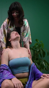 Very Hairy Girl Gets Licked and Fingered by Busty Brunette During Lesbian Sex