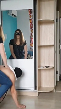 Masked female dominates her pet slave: Part 4