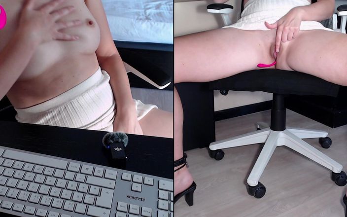 Ela Stance: Dirty talk torride au bureau ! Une secrétaire excitée se montre...