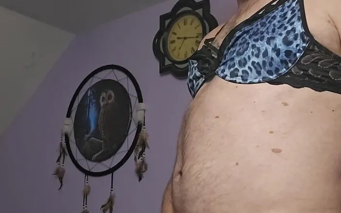 Fantasies in Lingerie: A Little Playtime in My Blue Leopard Bra and Panty...