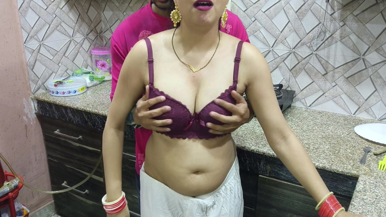 Hornycouple149: Indian Desi Bhabhi Fucked Hard by Her Devar in Kitchen...