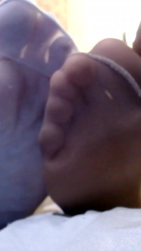 Mystère, collants, pieds, orteils, bas nylon