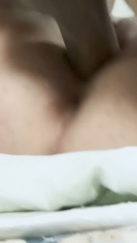 Pierced Navel and Hoop Earrings - Dark-haired Babe Takes a Big Black Cock on White Sheets