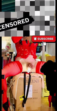 Red Lingerie Shemale Riding Big Cock