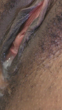 Nice close up interracial creampie with BWC