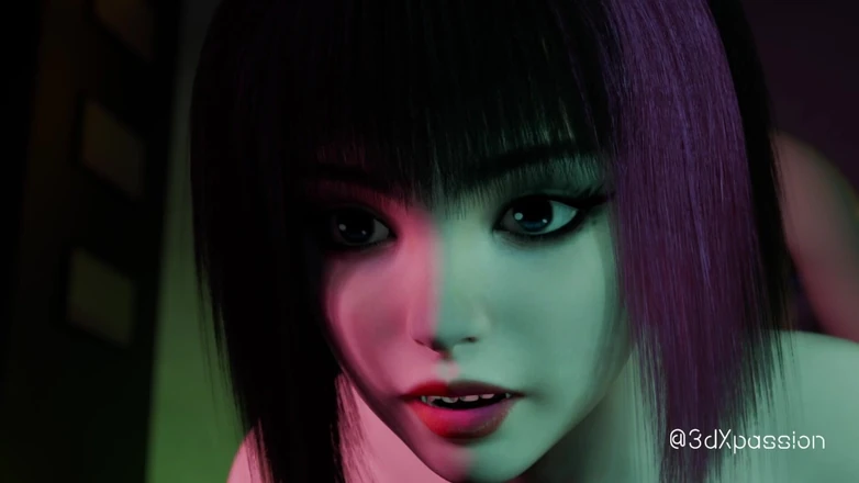 3dxpassion: Nexus 3 Neon Dreams. Extreme Deepthroat. Cyberpunk Sex with Busty Brunette