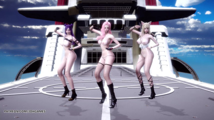 3D-Hentai Games: Vrtulník sexy striptýz Ahri Akali Kaisa Seraphine liga legend kda