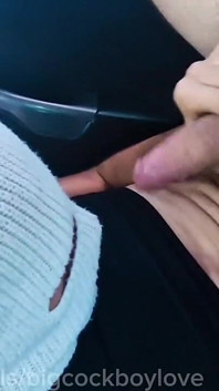 Self-sucking and Fucking a Tight Ass in a Taxi Driver's Car in Public