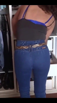 Stepson Enjoys 58yo Latina Stepmom, Big Ass in Jean, Blowjob, Fuck & Cumshot on Hairy Pussy