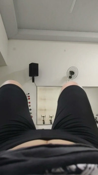 White Girl Training in Leggings Marking Her Pussy