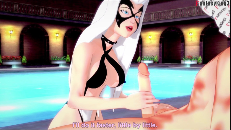 Fantasy king: Felicia Hardy, gato negro, mamada en bikini - Marvel