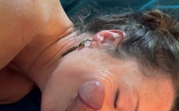 Green Eyed Maiden Close up Cock Worship Mirror Feet in Air Dick Swallow Fingers Wet Pussy.