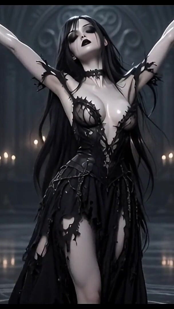 Ianimedia: Ai Hentai - Dark Gothic Babe Solo Show Provocando, Tirando a...